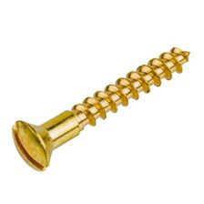 BRASS PLATE WOOD SCREW 8 X 1 1/4 FMB for sale