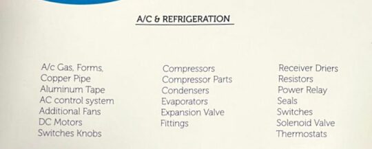 A/C AND REFRIGERATION EQUIPMENTS