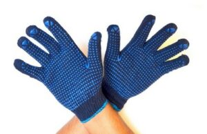 HAND GLOVES BLUE DOTTED