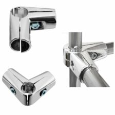 PIPE CONNECTOR 3 WAY ELBOW CHROME FINISH 25MM