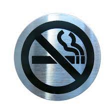 NO SMOKING DOOR SYMBOL ROUND TYPE