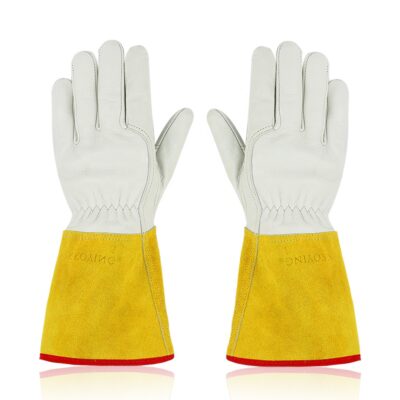Welding Fire Gloves| Heavy Duty Welding Hand Gloves | Protective Durable Heat Resistant Welding Work Gloves | Leather Heat Resistance Gloves Cut Resistance Gloves Welding Gloves