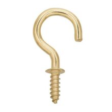 BRASS PLATED  CUP HOOK  (1PKT X 100PC)-Premium Wall Ceiling Metal Screw Hooks for Home Kitchen Office Bedroom