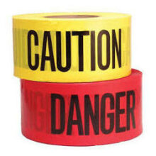 Danger Tapes, 3-Inch x 250 m Caution Danger Text Barricade Tape (White and Red)