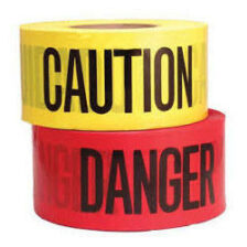 Danger Tapes, 3-Inch x 250 m Caution Danger Text Barricade Tape (White and Red)