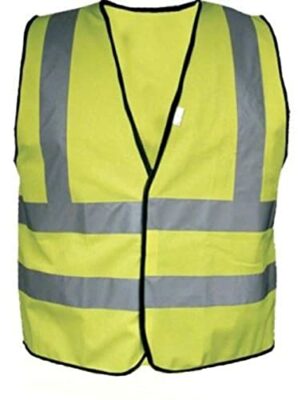 FABRIC VEST WITH REFLECTIVES STRIPES YELLOW