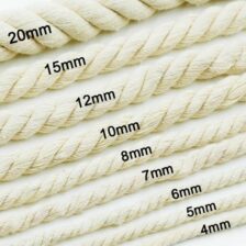 COTTON ROPE  6mm TO 20mm-Natural Twisted Cotton Rope Durable Long Rope Diameter6mm, 8mm,10mm,12mm,15mm,18mm and 20mm Super Soft Cotton Rope for Decor, Pet Toys, DIY Crafts and Indoor &Outdoor Use  Industrial use(White,10mm-20ft)