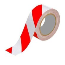 RED & WHITE TIGER TAPE- Bapna Pvc Floor Marking Tape White/ Red TigervStrip 48 mm Width x 25 Meter Length