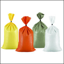 Sand Bags – Empty White Woven Polypropylene Sandbags w/Ties, w/UV Protection; size: 14″ x 26″