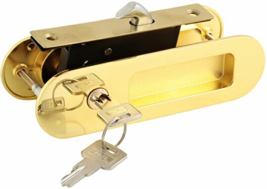 Sliding Door Lock Gold 6.5x2x2.5inch
