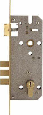 3-Cylinder Door Bolt With Lock Body Gold 9.5x3x1inch