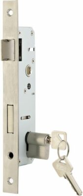 Both Side Key Cylinder With Door Lock Body Silver 30x85millimeter