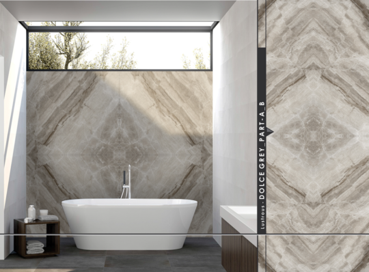 HIGH GLOSSY BOOK MATCH PORCELAIN TILE SIZE 120 CM X 240 CM THICKNESS 9 MM