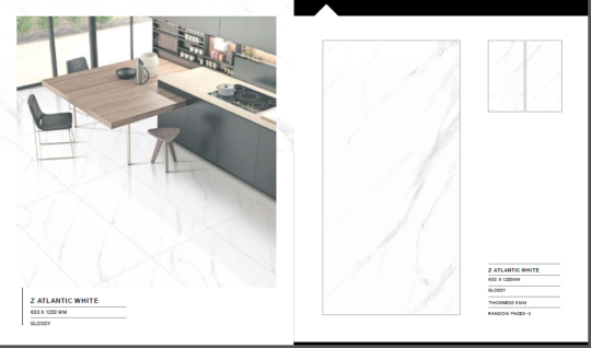 GLOSSY PORCELAIN TILE SIZE 60 CM X 120 CM THICKNESS 9 MM- WALL/FLOOR