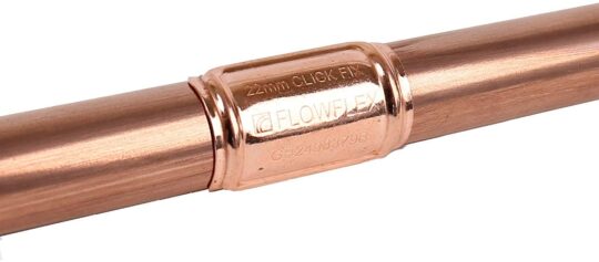 Flowflex B270.40 Click Fix, Burst Pipe Soldered Repair Patch, Copper/Brass, 22mm