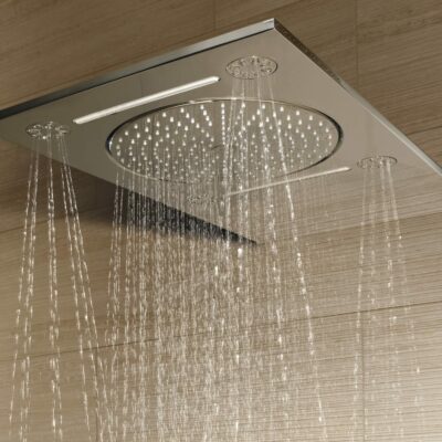 Grohe Rainshower F-Series 15″ ceiling-mounted shower 3 spray modes