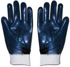 SS & WW Nitrile Dipped With Full Canvas Cuff Hand Gloves Pack of 1 Pair Nitrile Safety Gloves (2)