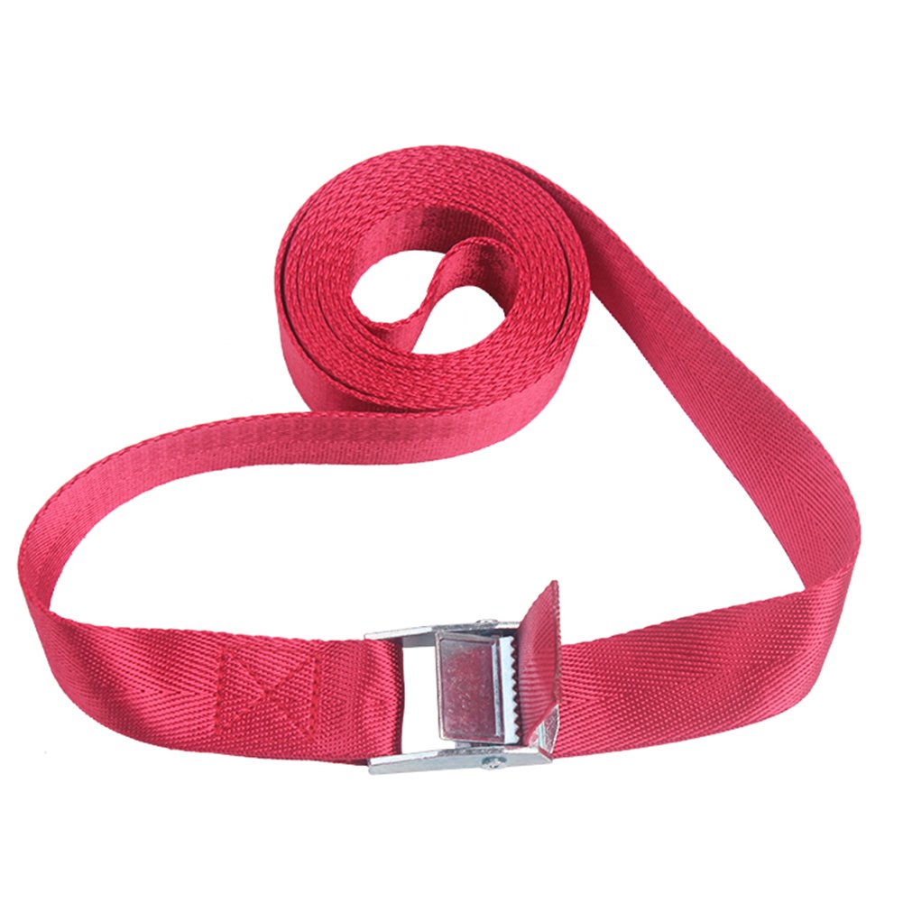 Tie-Down Cam Buckle Straps 1m/2m/3m/4m Lashing Strap for Cam Buckles Car Luggage Cargo Trailer Luggage Packing(3mRed)