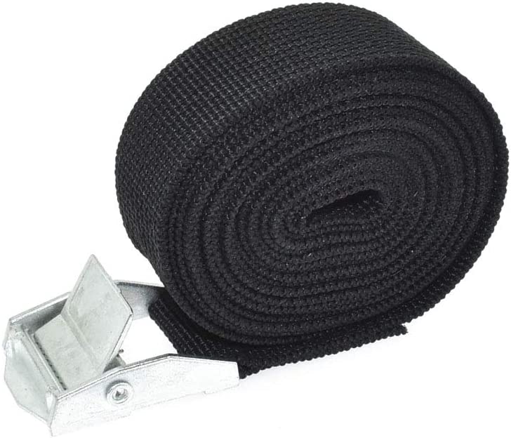 Sricam Tie Down Lashing Straps, Heavy Duty Tensioning Belts Cam Buckle Tie Down for Kayak Boat Car Luggage Cargo Trailer (1m*25mm, Black)