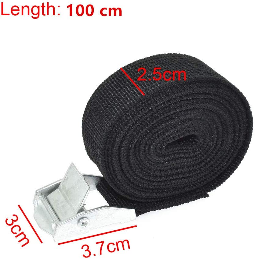 Sricam Tie Down Lashing Straps, Heavy Duty Tensioning Belts Cam Buckle Tie Down for Kayak Boat Car Luggage Cargo Trailer (1m*25mm, Black)