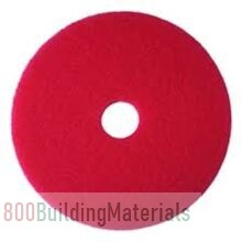 Buffing Pad: Red, 16 in Floor Pad Size, 175 to 600 rpm, Non-Woven Polyester Fiber, 5 PK