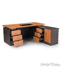 Wooden L Shape Office Executive Table, Brown