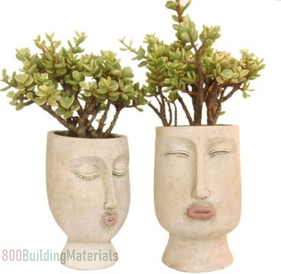 Head Planter Face Flower Pot Succulent Plant Pots Indoor Outdoor with Drainage Hole