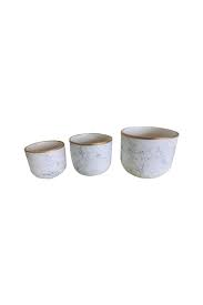 Glazed Ceramic Pot Brown/White Large 56cm Dia