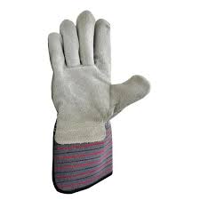 Ameriza Single Palm Striped Rigger Gloves, 1008E-GR-1034, Leather, 10.5 Inch, Green/White