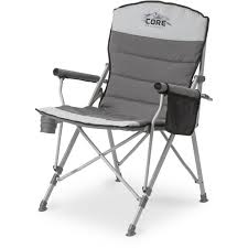 Core Equipment Hard Arm Chair Mesh Hard Arm Camping, Outdoor, Garden And Picnic Chair – Grey, Medium