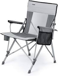 Core Equipment Hard Arm Chair Mesh Hard Arm Camping, Outdoor, Garden And Picnic Chair – Grey, Medium