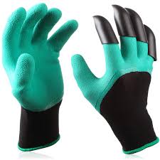 1 Pair Garden Gloves With Fingertips Claws, Safe Gardening Tool, Gift For Gardeners, Perfect For Digging Weeding Seeding Poking Planting