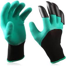 1 Pair Garden Gloves With Fingertips Claws, Safe Gardening Tool, Gift For Gardeners, Perfect For Digging Weeding Seeding Poking Planting