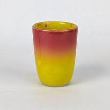 Multi-Color Ceramic Pot with attached Saucer