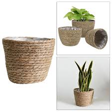 Seagrass Planter Basket Indoor, Flower Pots Cover, Plant Containers