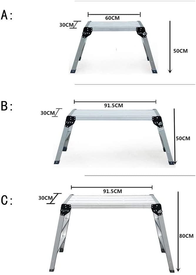 Car wash platform Scaffolding platform Working platform Stepladder Aluminum ladder Folding type (Size : A)