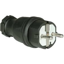 Rubber plug 16A 250V IP44 black, angle 90° 0511-S