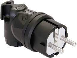 Rubber plug 16A 250V IP44 black, angle 90° 0511-S