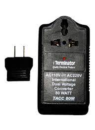 Terminator AC to AC Dual Voltage Converter, TACC-80M, 110V-220V, Black