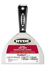 HYDE  Joint Knife Flexible  6″ inch Hammer Head Flex Joint Knife Black and Silver