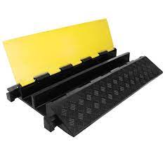 2 Channel Cable Protector, AE-12020, Plastic, 1000MM Length x 245MM Width, Black/Yellow