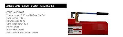 Macstroc Pressure Test Pump, MHSY6012, 0-60 Bar