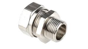 Adaptaflex Conduit Fitting W/ Locknut, SP25-M25-M-plus-LNB-M25, Brass, 25MM, Silver