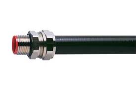 Adaptaflex Conduit Fitting With Locknut, SP20-M20-M-plus-LNB-M20, Brass, 1/2 Inch, Black