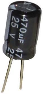 Electrolytic Capacitor, 470uF, 25V, Black, 10 Pcs/Pack
