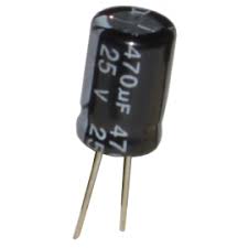 Electrolytic Capacitor, 470uF, 25V, Black, 10 Pcs/Pack