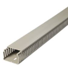 York Slotted Trunking, WHD2-2L, PVC, 50 x 50MM, Grey
