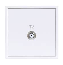 Abb F Type TV Socket Outlet, AC307-82, Concept BS, Thermoplastic, 1 Gang, Ivory White