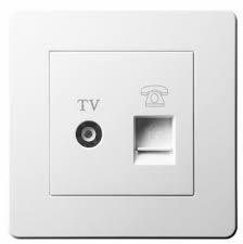 Abb TV and Telephone Outlet Socket, BH324, Kalo, 2 Gang, 35MM