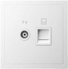 Abb TV and Telephone Outlet Socket, BH324, Kalo, 2 Gang, 35MM